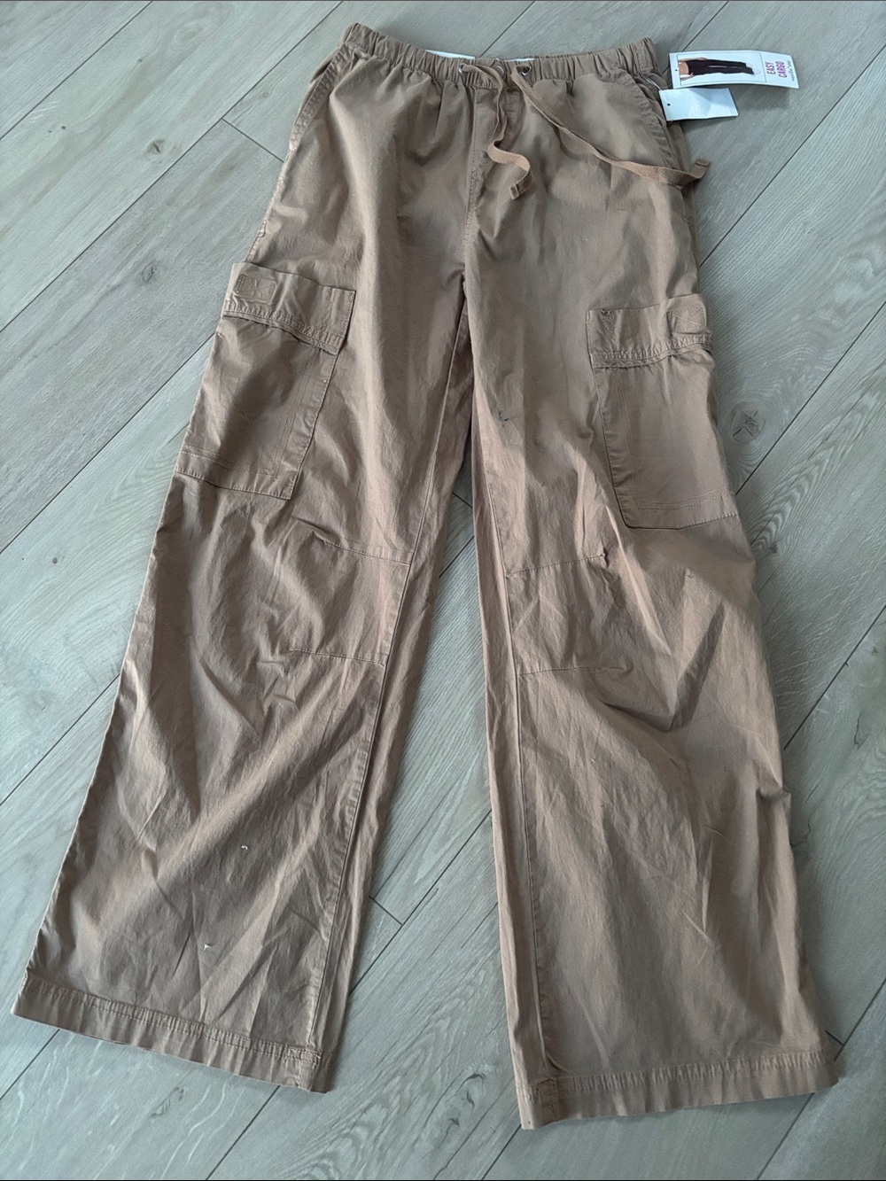 Vanilla Star Taupe Drawstring Cargo Pants